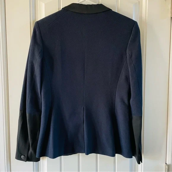 Rag & Bone Womens Navy & Black Single Button Fitted Structured Blazer | Size 4 - Picture 2 of 9